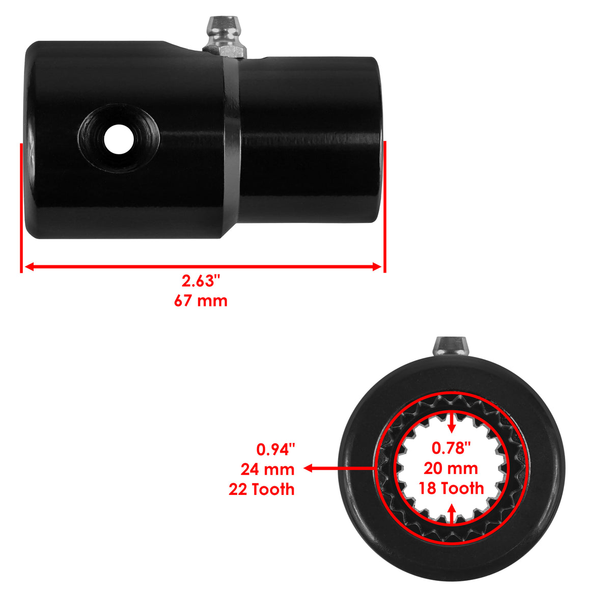 Shaft Splined Coupling Replacement for John Deere XUV835E XUV855E (2018–2023)