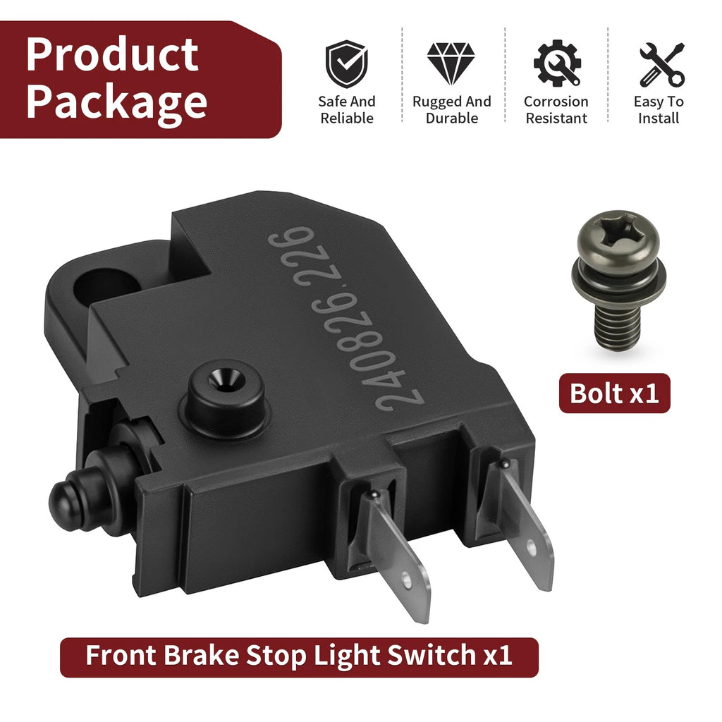 Front Brake Stop Light Switch + Bolt for Yamaha Grizzly 550 FI (2012–2014)