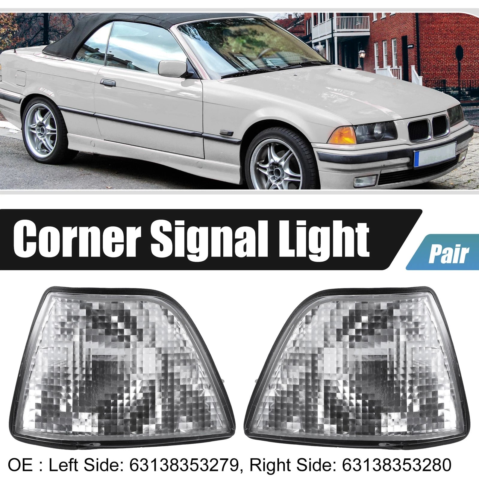 Clear Turn Signal Light Lamp Corner Left Right for BMW E36 3 Series (1992–1998)