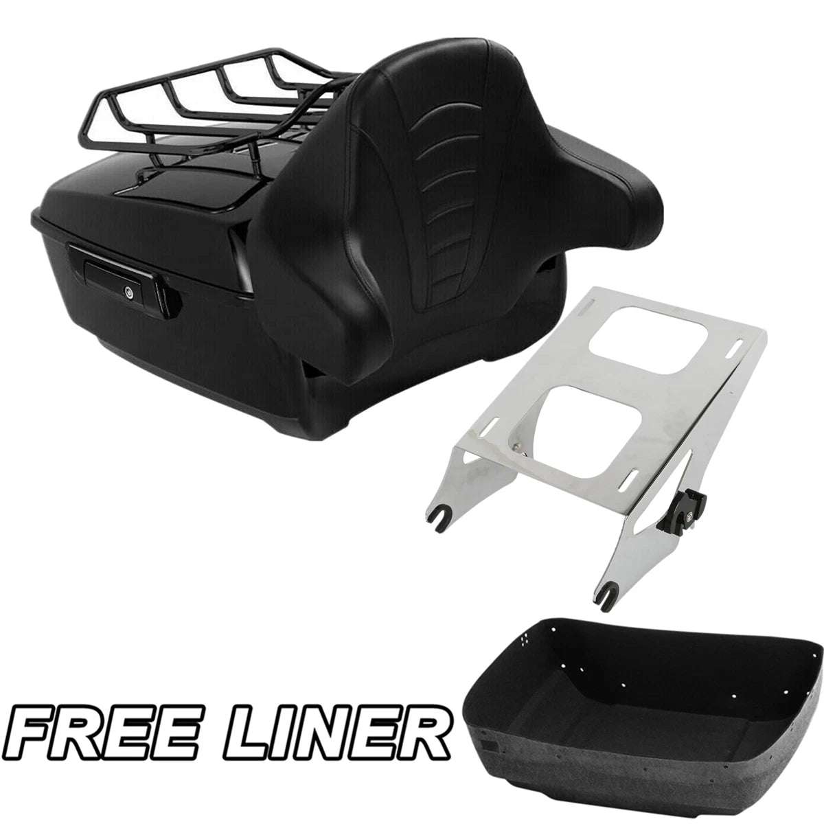 Trunk Backrest Pad with Mount Rack for Harley Touring Electra Glide (2014–2025)