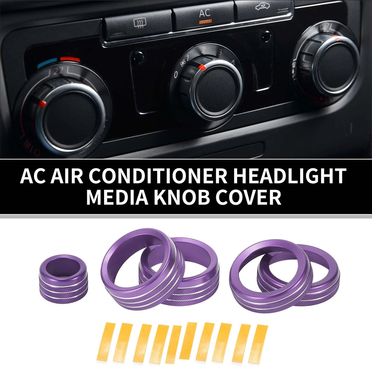 Headlight Media Switch Knob Cover for Chevrolet Silverado 2022–2023 5 Pcs