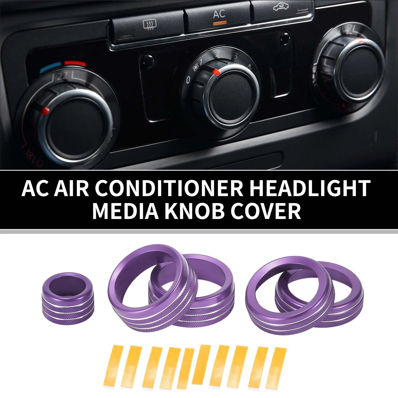 Headlight Media Switch Knob Cover for Chevrolet Silverado 2022–2023 5 Pcs