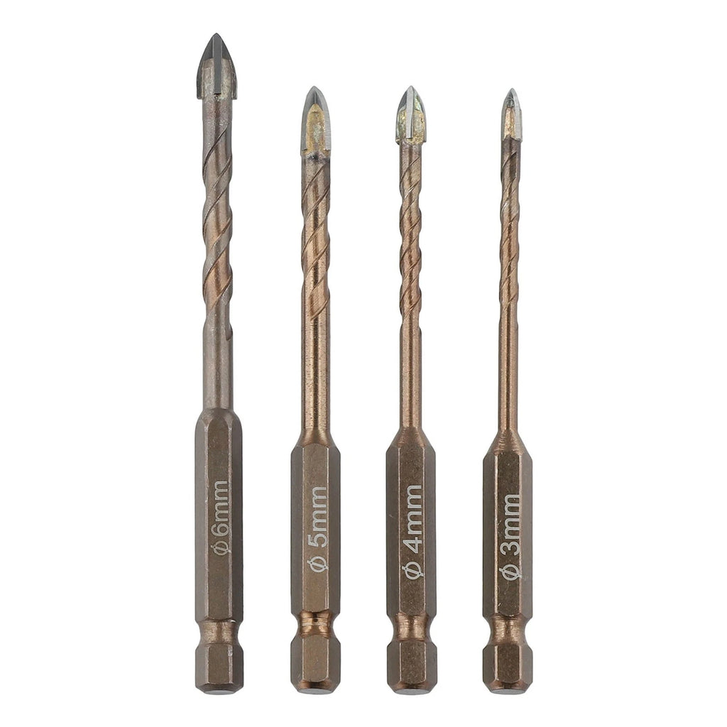 Set of 5 Hexagonal Handle Drill Bits for Glass and Concrete