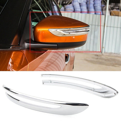 2X Chrome Rear View Mirror Stripe Cover Trim for Nissan Kicks (2017–2019)