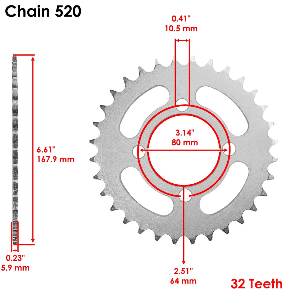 Drive Chain and Sprockets Kit Replacement for Yamaha Breeze 125 (1989–2004)