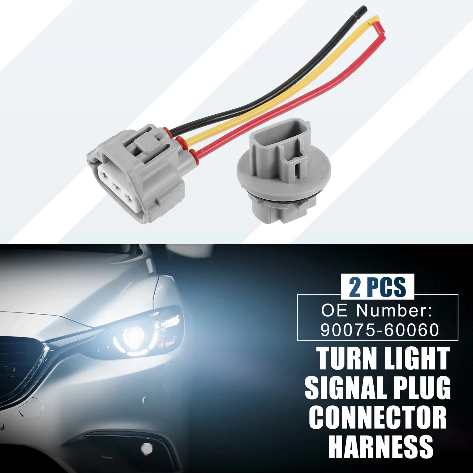 Turn Signal Plug Connector Harness Replacement for Toyota (Set of 2) (2009–2013)