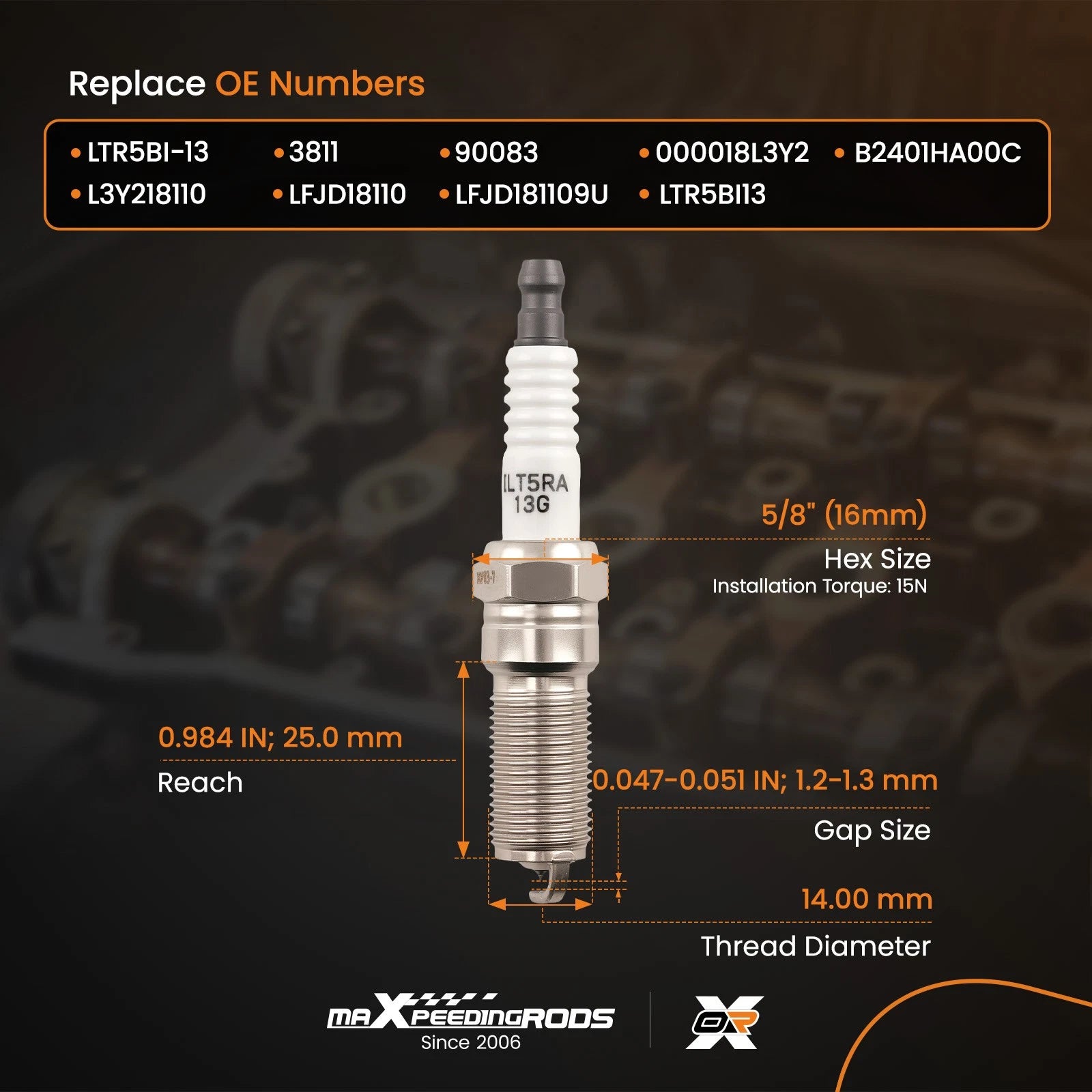Iridium Spark Plug 3811 for Ford Edge Flex Taurus Mercury Mariner (2006–2011)