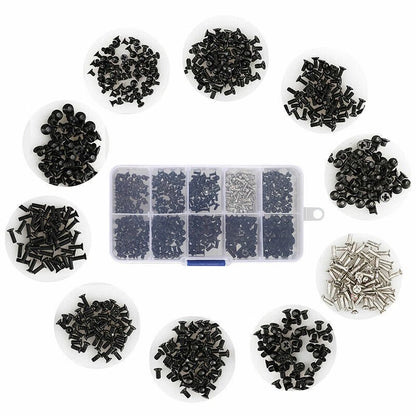 500Pcs Universal Laptop Notebook Repair Screws Kit with Plastic Box