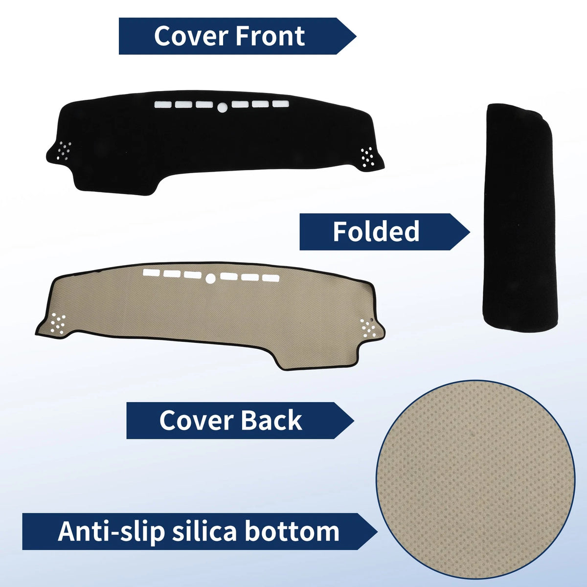 Dash Cover for Kia Sonet (2022–2025) Polyester Black
