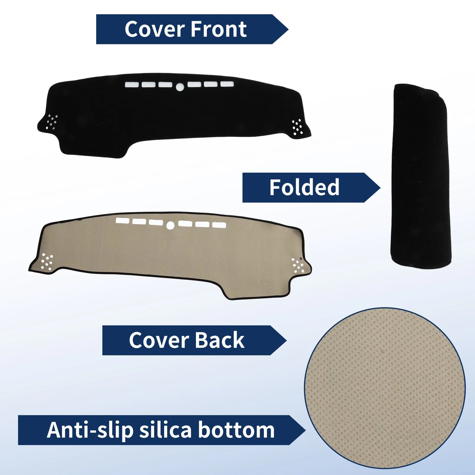 Dash Cover for Kia Sonet (2022–2025) Polyester Black