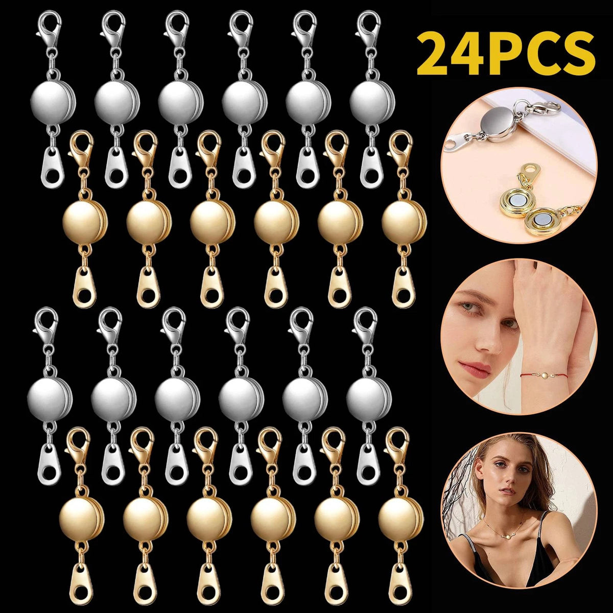 Magnetic Extension Chain Clasp for Necklace Bracelet Jewelry Deco