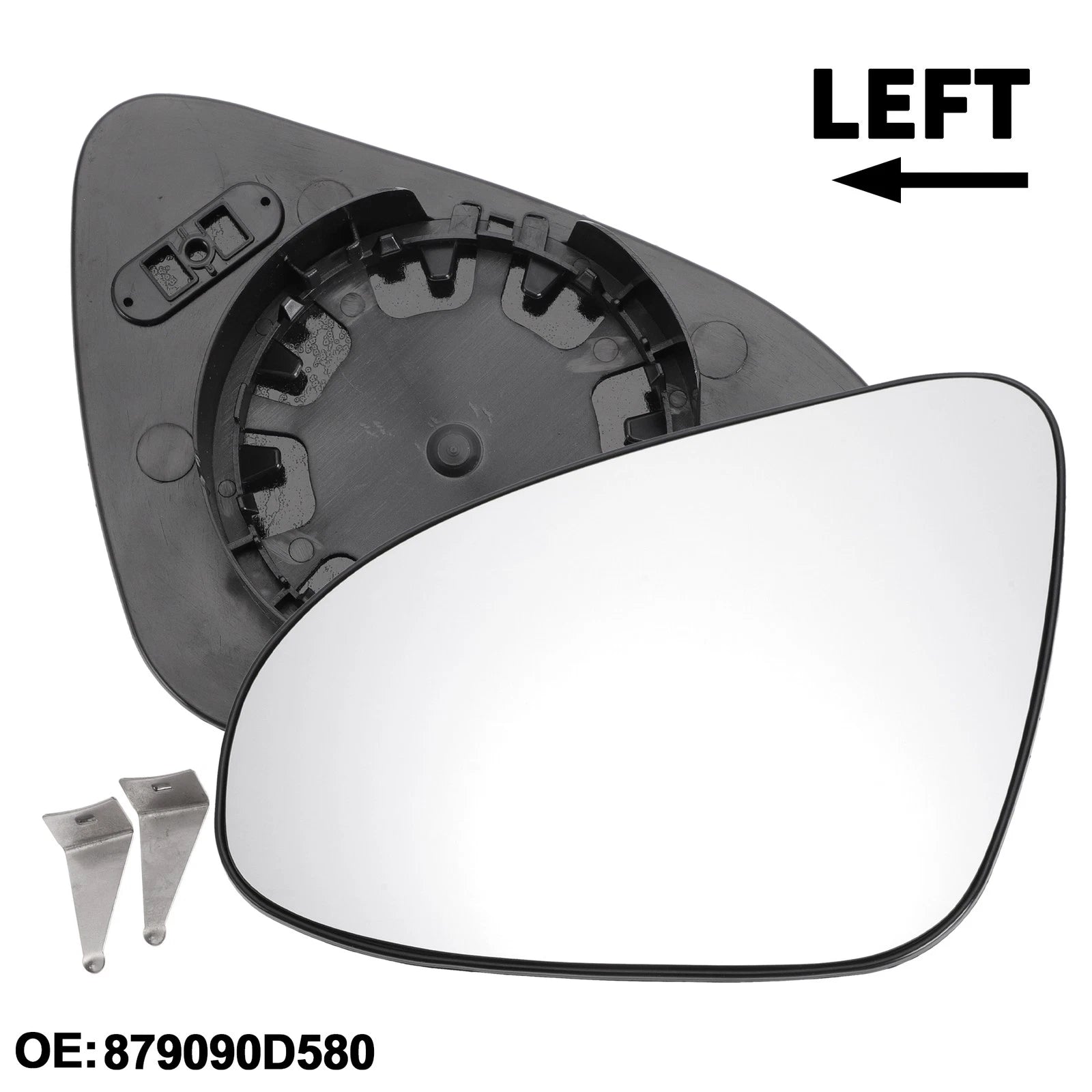 Non Heated Left Driver Side Mirror Glass Replacement for Toyota Yaris (2012–2017)