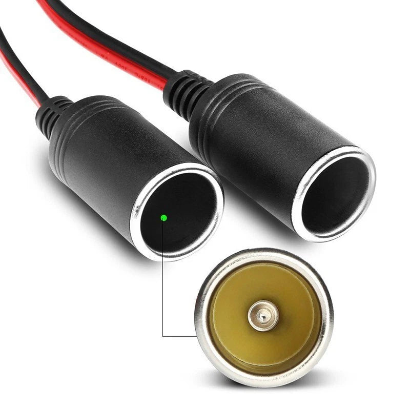 120W Dual Car Cigarette Lighter Socket Splitter with LED for Universal Use