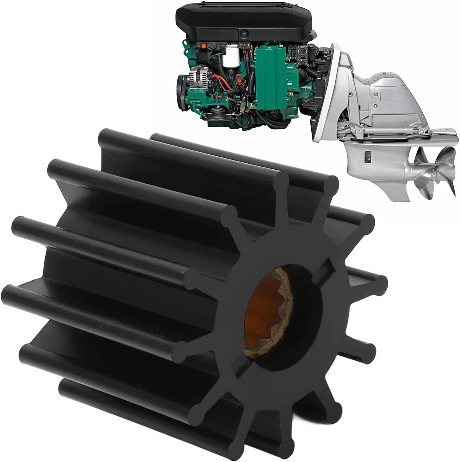 Water Pump Impeller for Mermaid Marine UK Merlin Turbo (Cooling Systems)