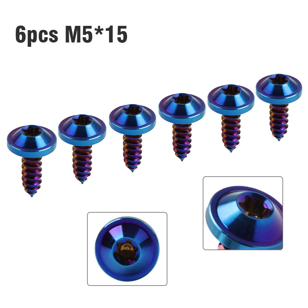 6X M5x15mm Titanium Torx Head Self Tapping Screws Fasteners