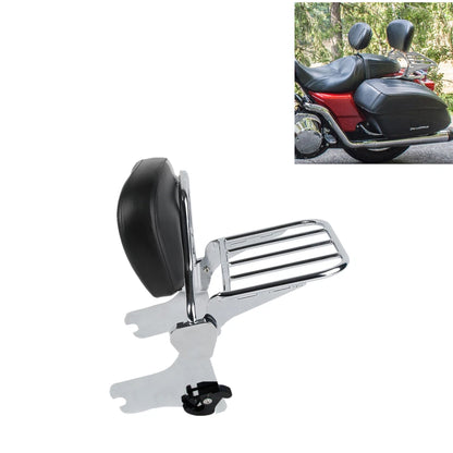 Chrome Backrest Sissy Bar + Luggage Rack for Harley Touring Road King (1994–2008)