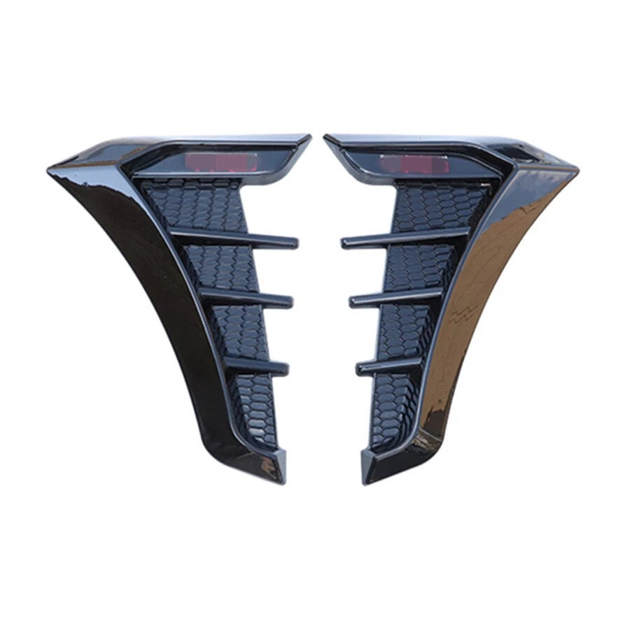 Glossy Black ABS Side Wing Air Flow Fender Grill Intake Vent Trim for Car