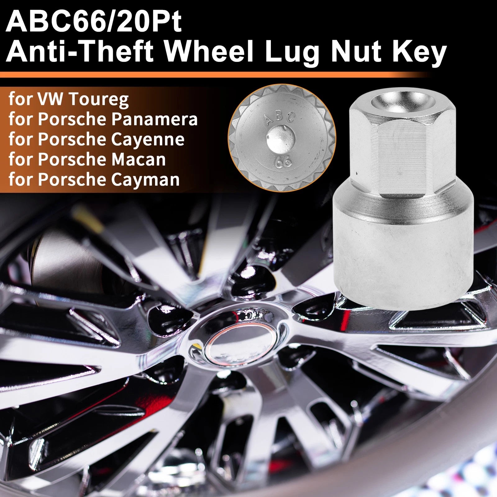 Wheel Lock Lug Nut with Key Socket for VW Touareg (2004–2010)