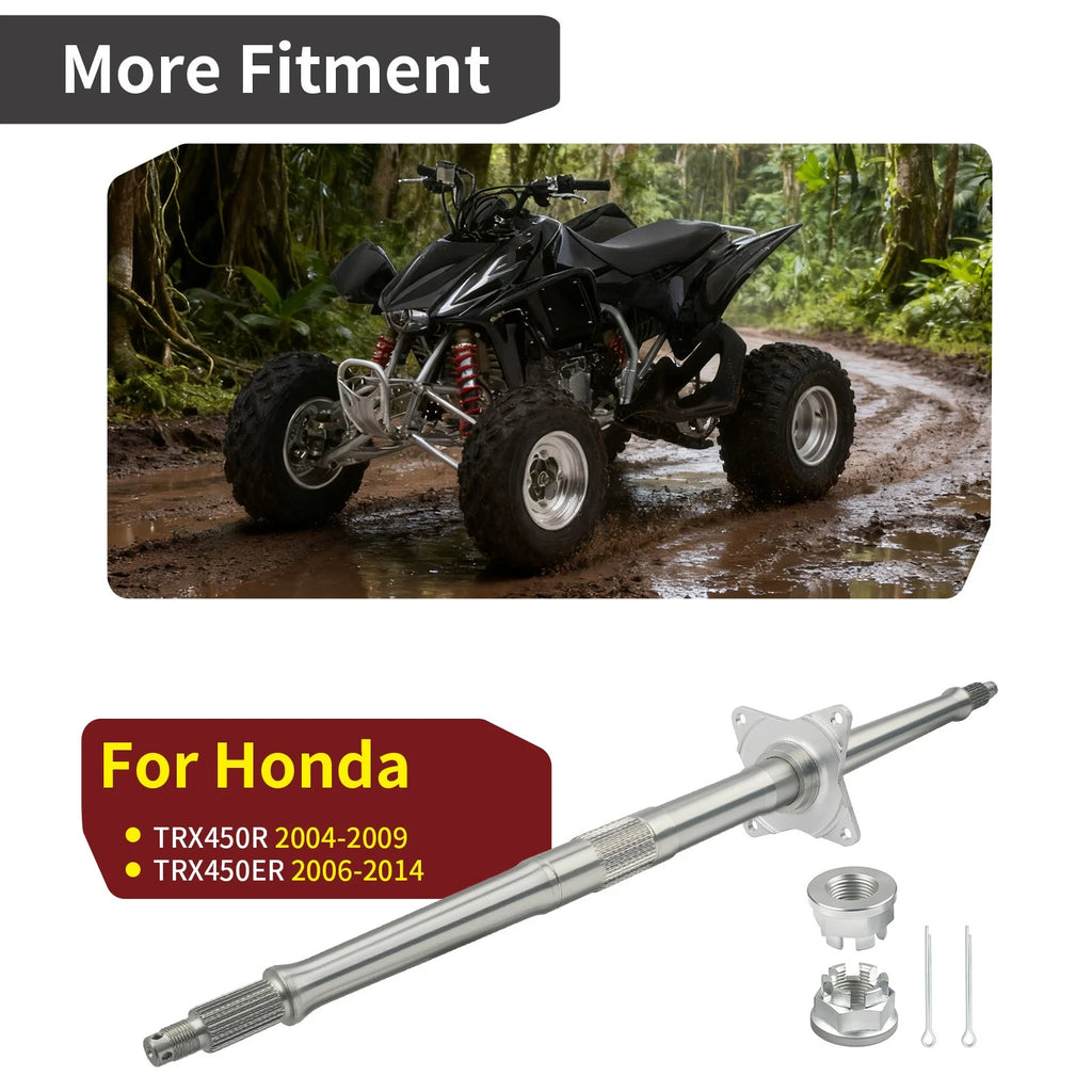 Rear Wheel Axle Shaft for Honda TRX450R TRX450 2004–2005 w/Nuts