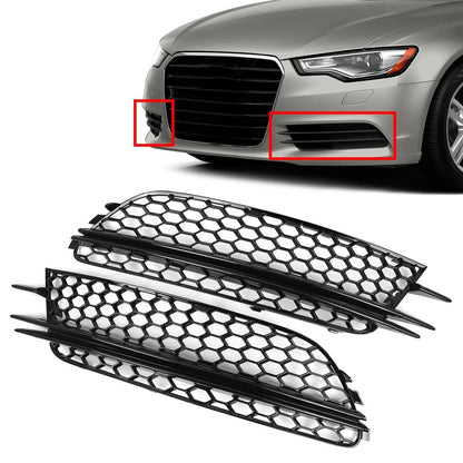 Honeycomb Front Bumper Grill with Fog Lights for Audi A6 C7 (2012–2015)