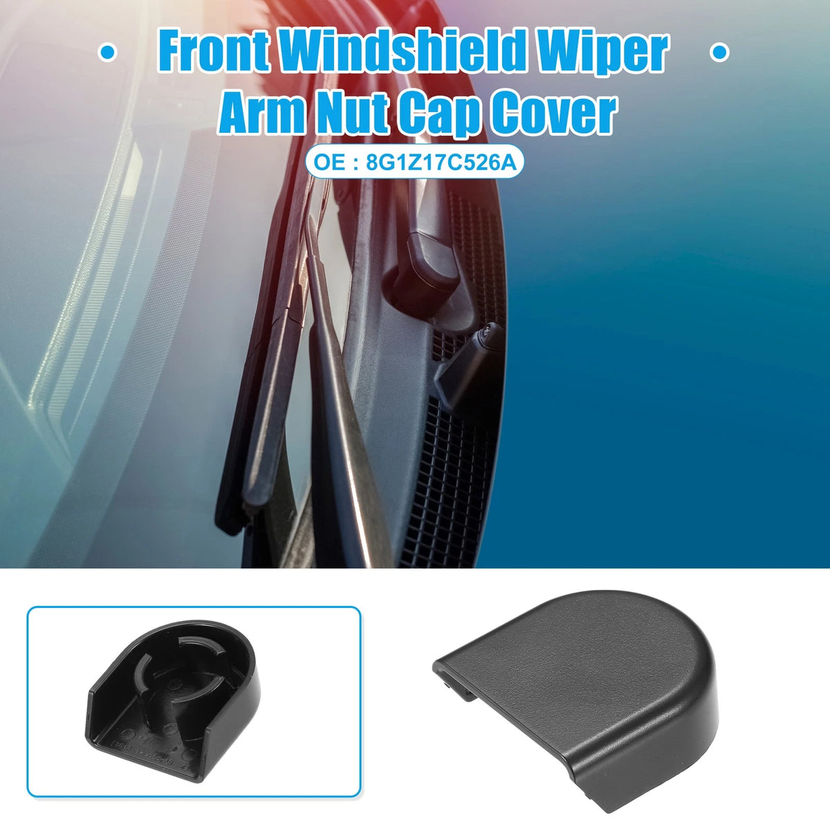 Wiper Arm Nut Cover Cap for Ford Escape (2013–2019) - Black