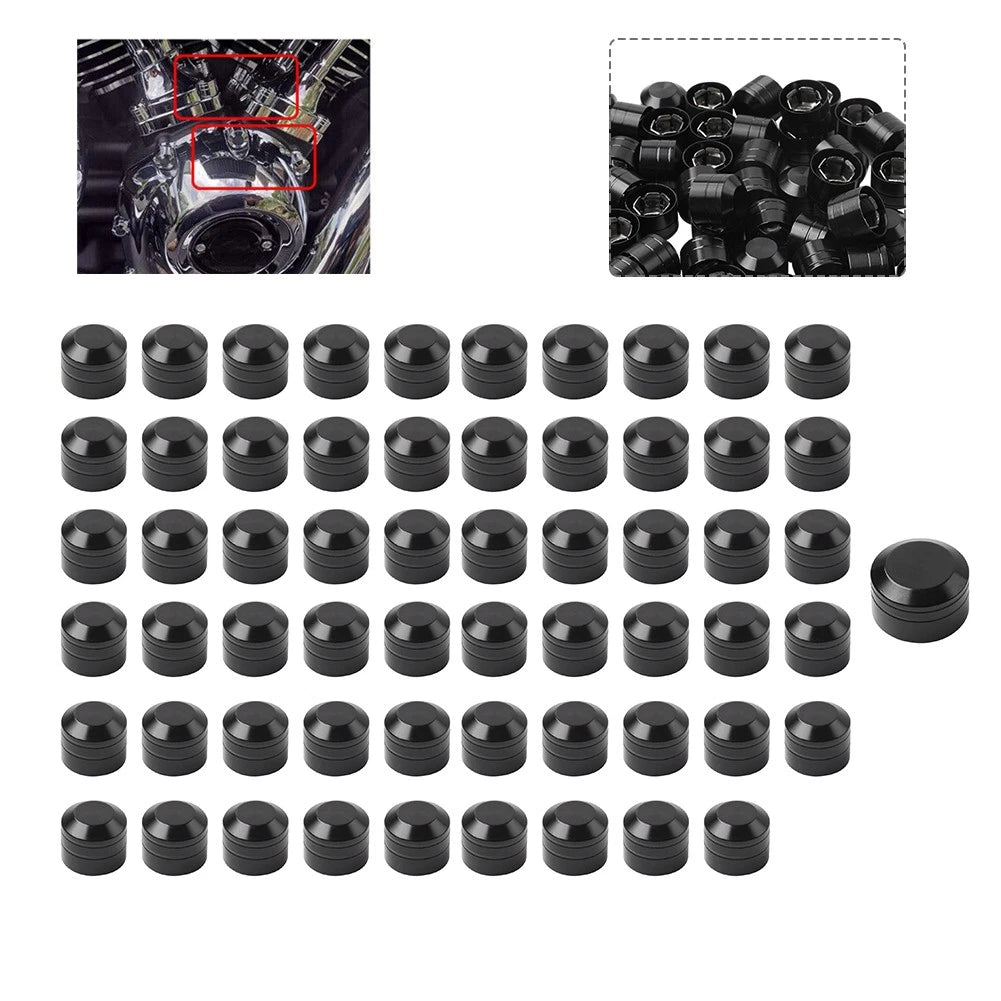 60x Engine Bolt Caps Cover for Harley Twin Cam (Electra, Road Glide, King, Dyna)