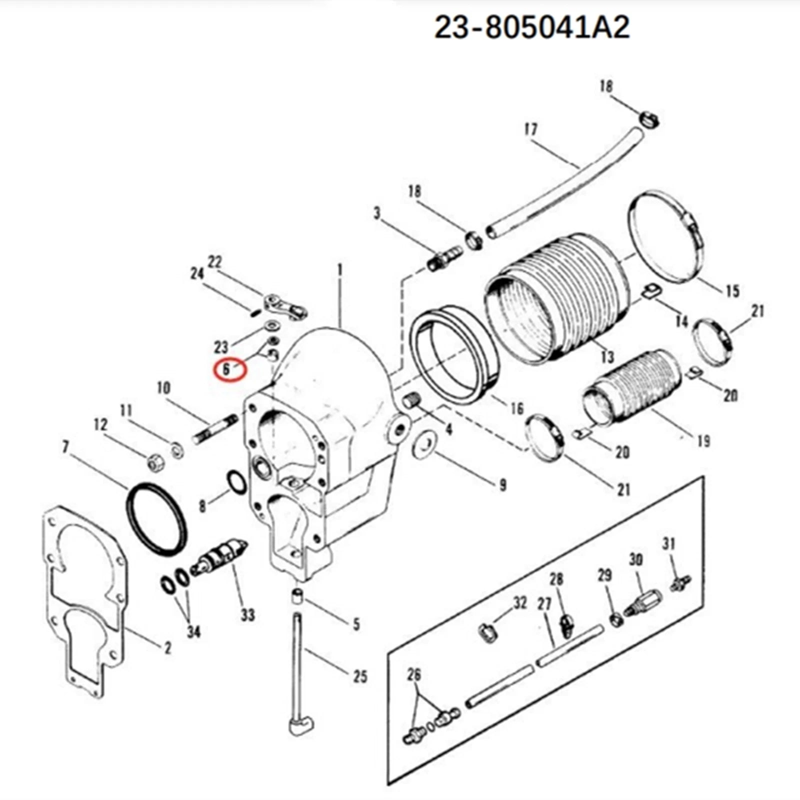 Bushing and Seal Kit for Mercruiser Alpha One Gen I (23-805041A2, 18-2622, 87561)