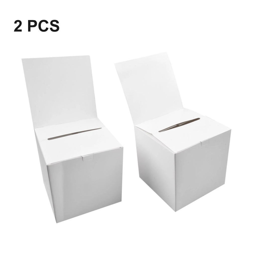 Set of 2 Lightweight White Suggestion Boxes with Removable Header Board