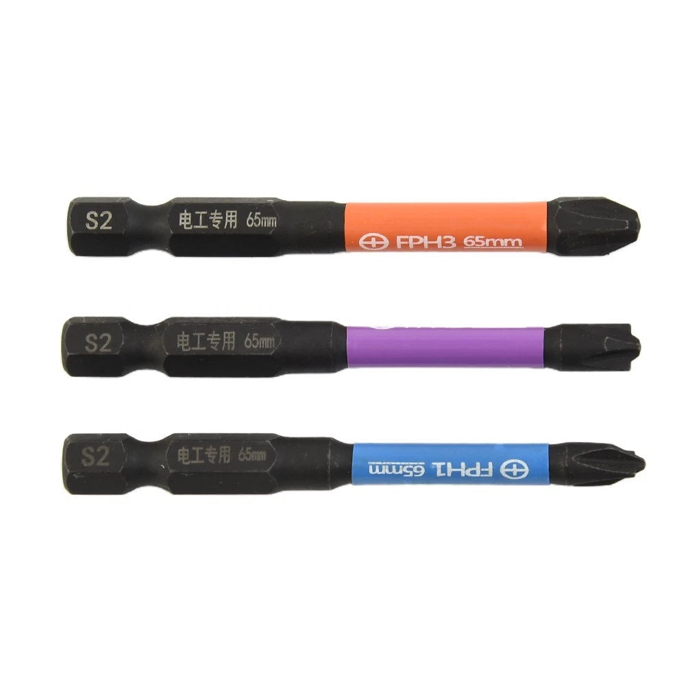 3X Slotted Screwdriver Bit 65mm Alloy Steel