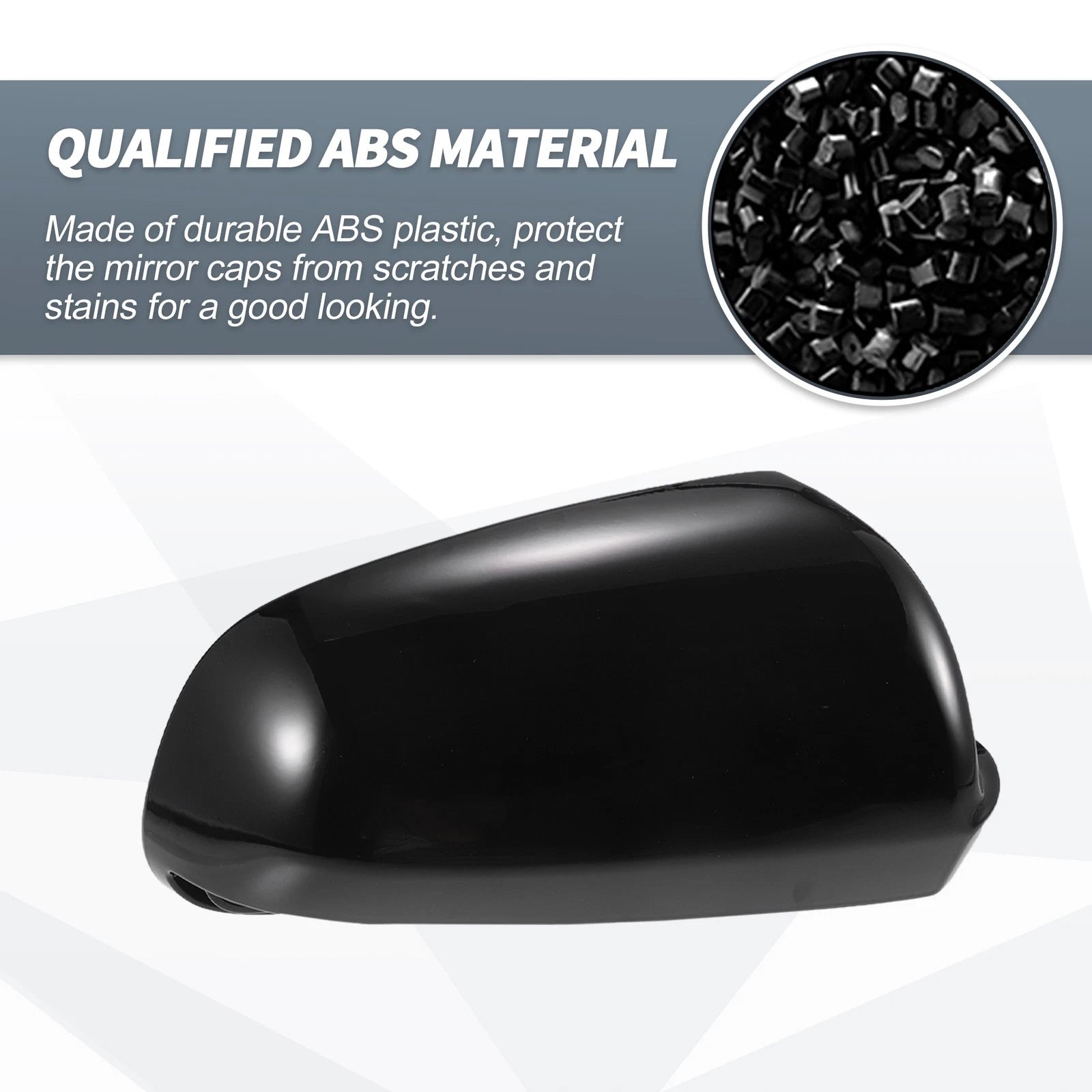 Rearview Mirror Cover Cap Gloss Black Replacement for Audi A4 S4 B6 B7 (2005–2008)
