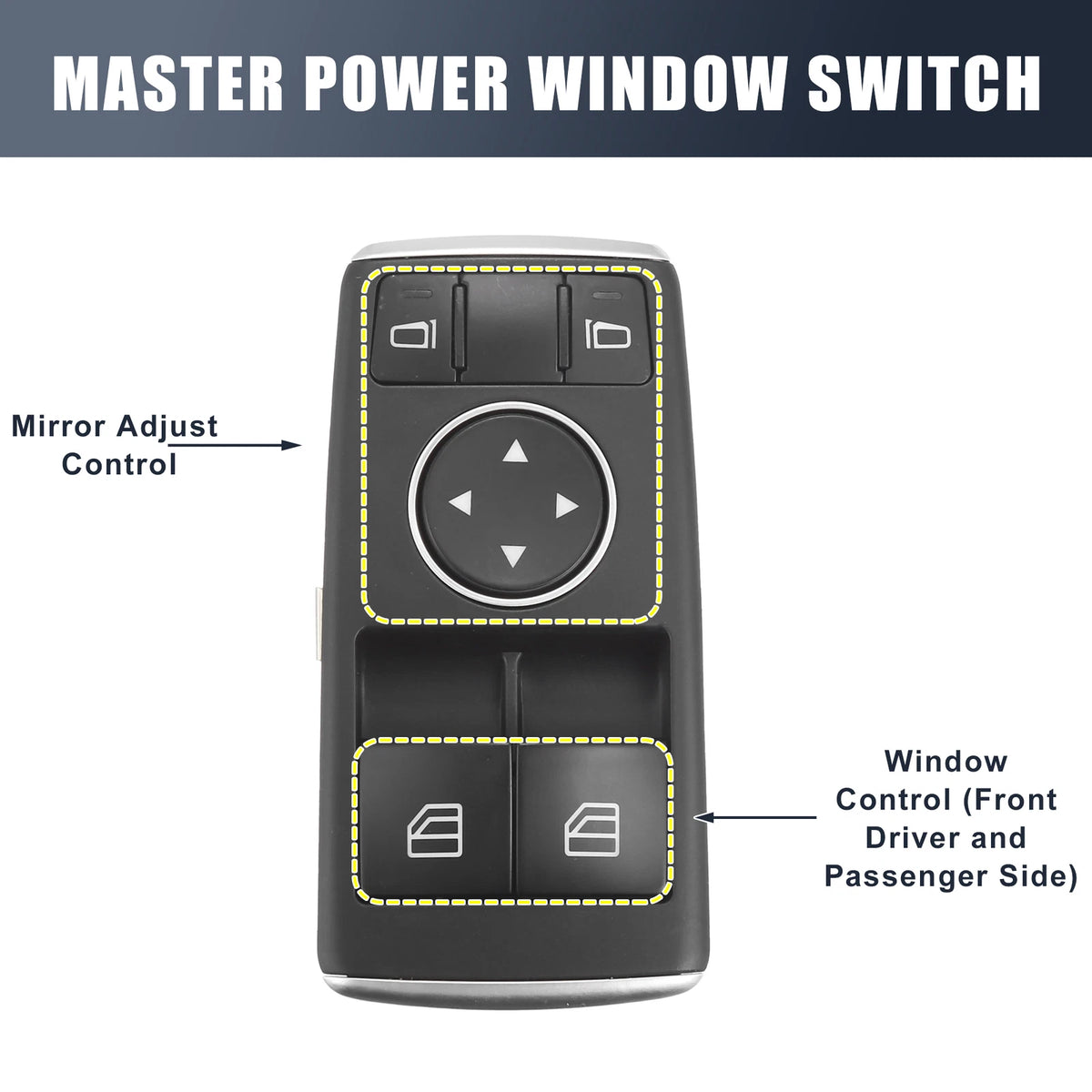 Driver Side Power Window Switch No.A1729056800 for Mercedes Benz C Class (2015–2021)
