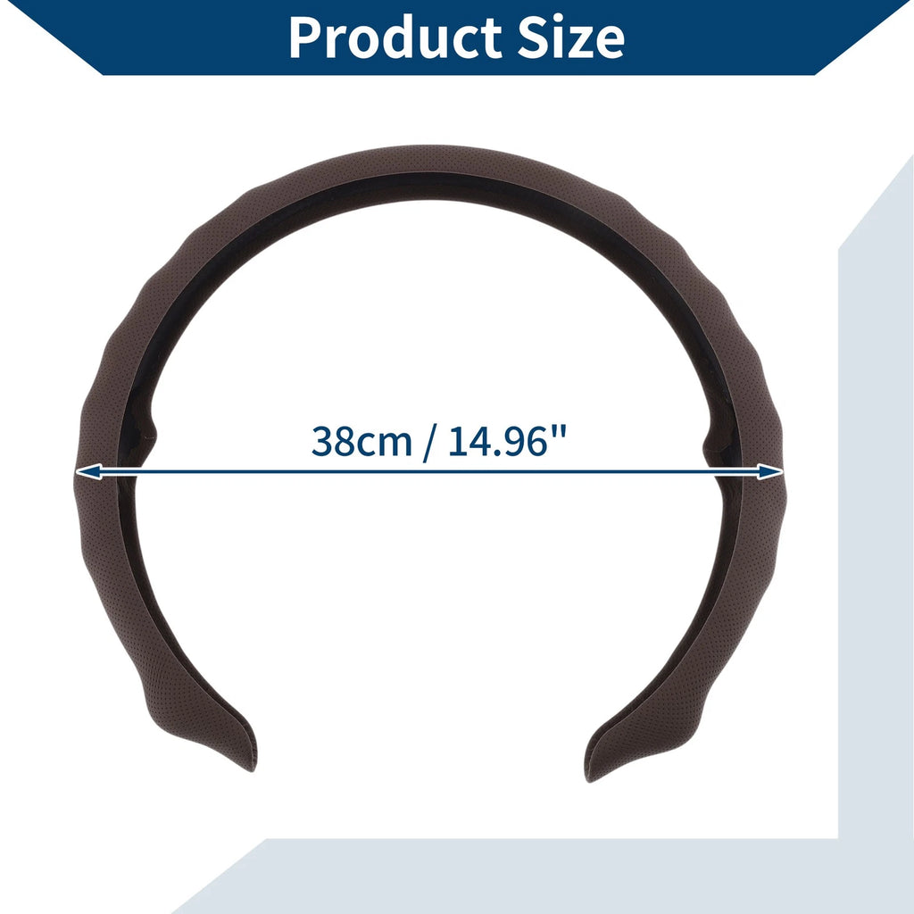 PU Artificial Leather Steering Wheel Cover for Universal Vehicles (14.96")