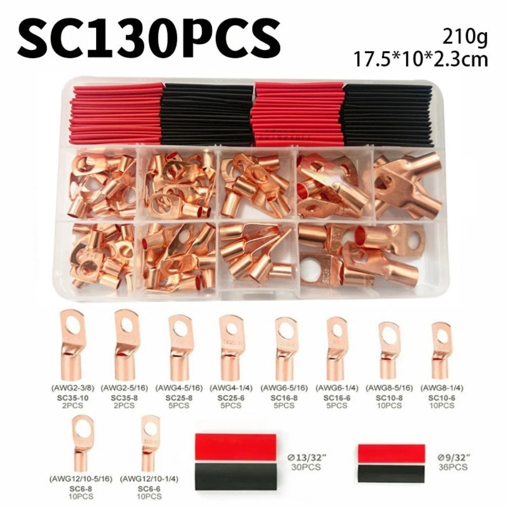 130-Piece Copper Terminal Block Kit for Electrical Applications