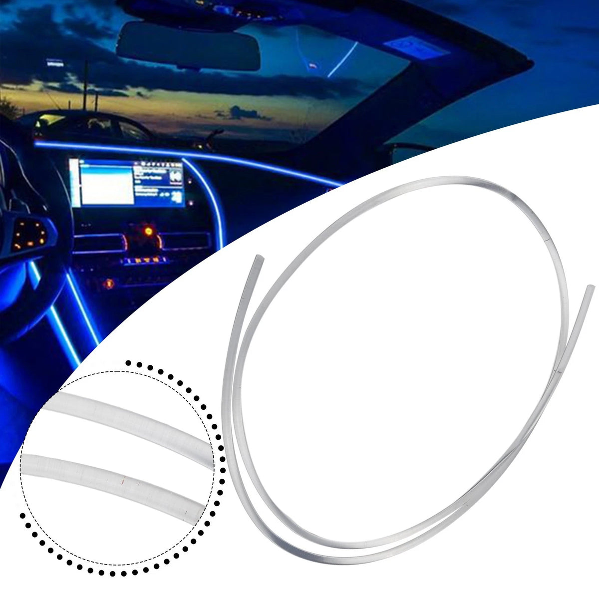 PMMA Side Glow Optic Fiber Cable for Car LED Lights (1.5/2/3/4mm)