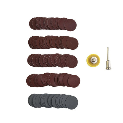 Set of 100 Sandpaper Discs with Handle for Wood Grinding 25mm