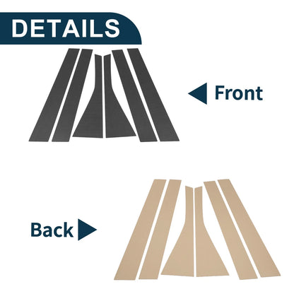 6 Pcs Door Pillar Window Trim Replacement for Honda Fit (2007–2008)