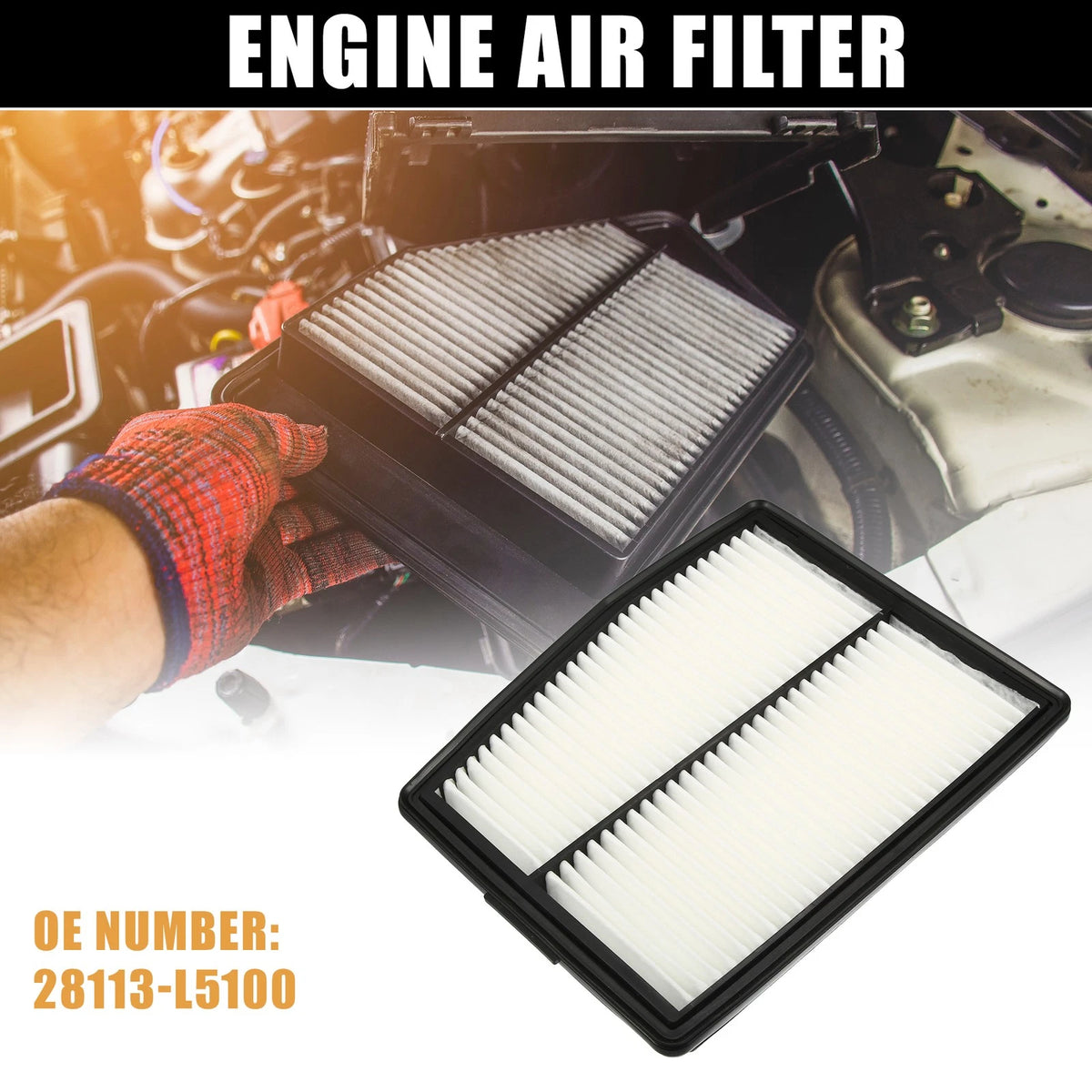 Engine Air Filter 28113-L5100 for Hyundai Sonata 2.0L Hybrid (2020–2021)