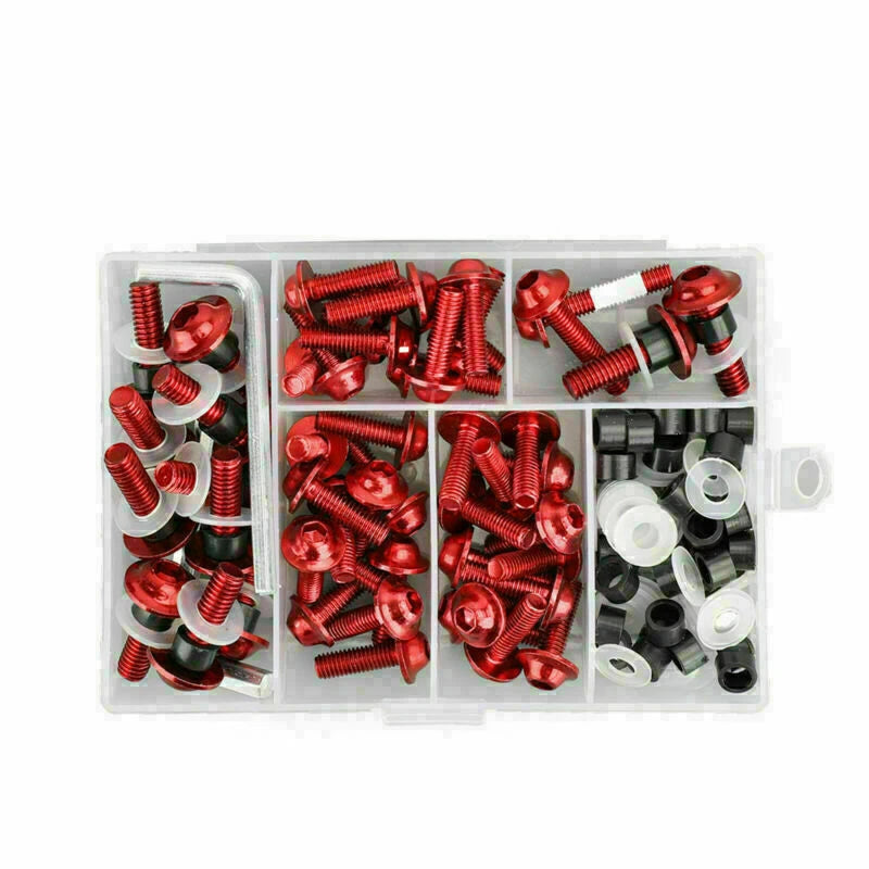 158pcs Fastener Clip Screw Bolt Kit for Motorcycle Sportbike (T9)