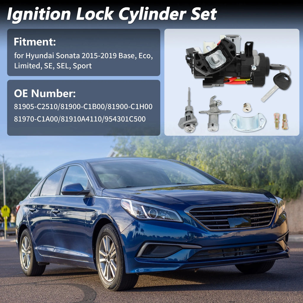 Ignition Lock Cylinder Assembly for Hyundai Sonata 2015–2019