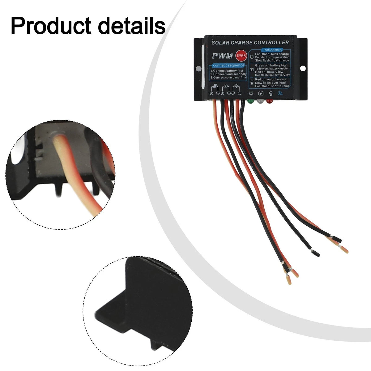 Solar Panel Charge Controller for Outdoor Use (IP68 Waterproof)