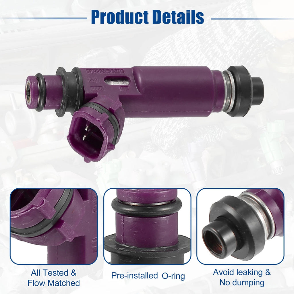4 Pcs Fuel Injector Nozzle Replacement for Mazda Miata 1.8L L4 (1999–2005)