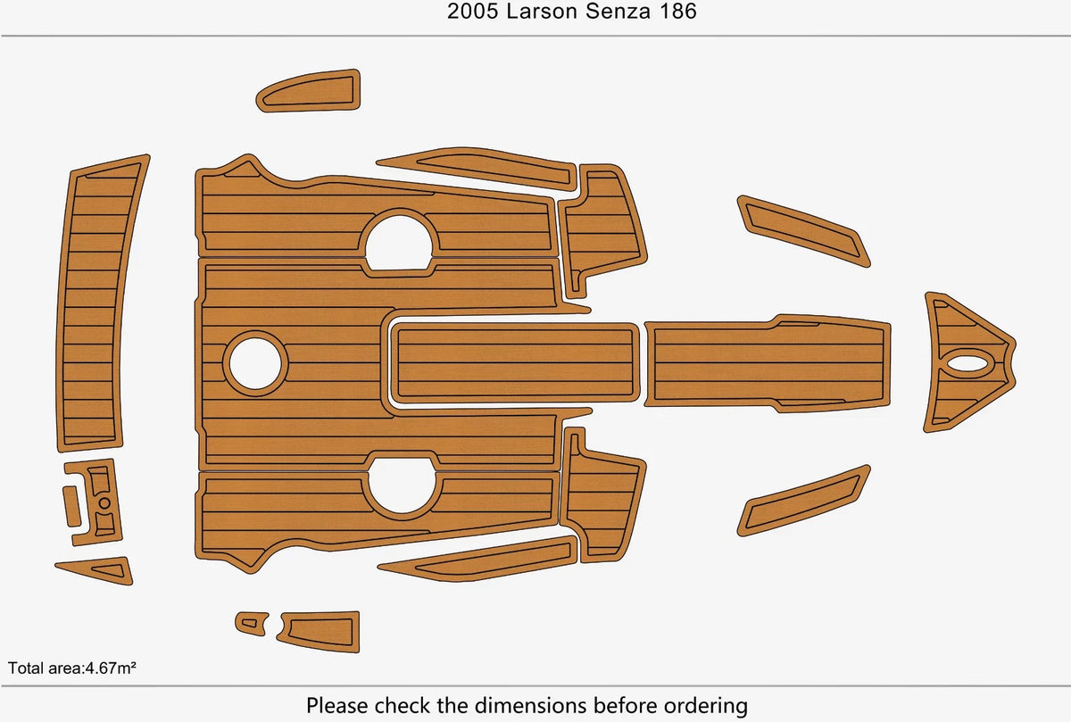EVA Foam Faux Teak Deck Floor for Larson Senza 186 (2005)