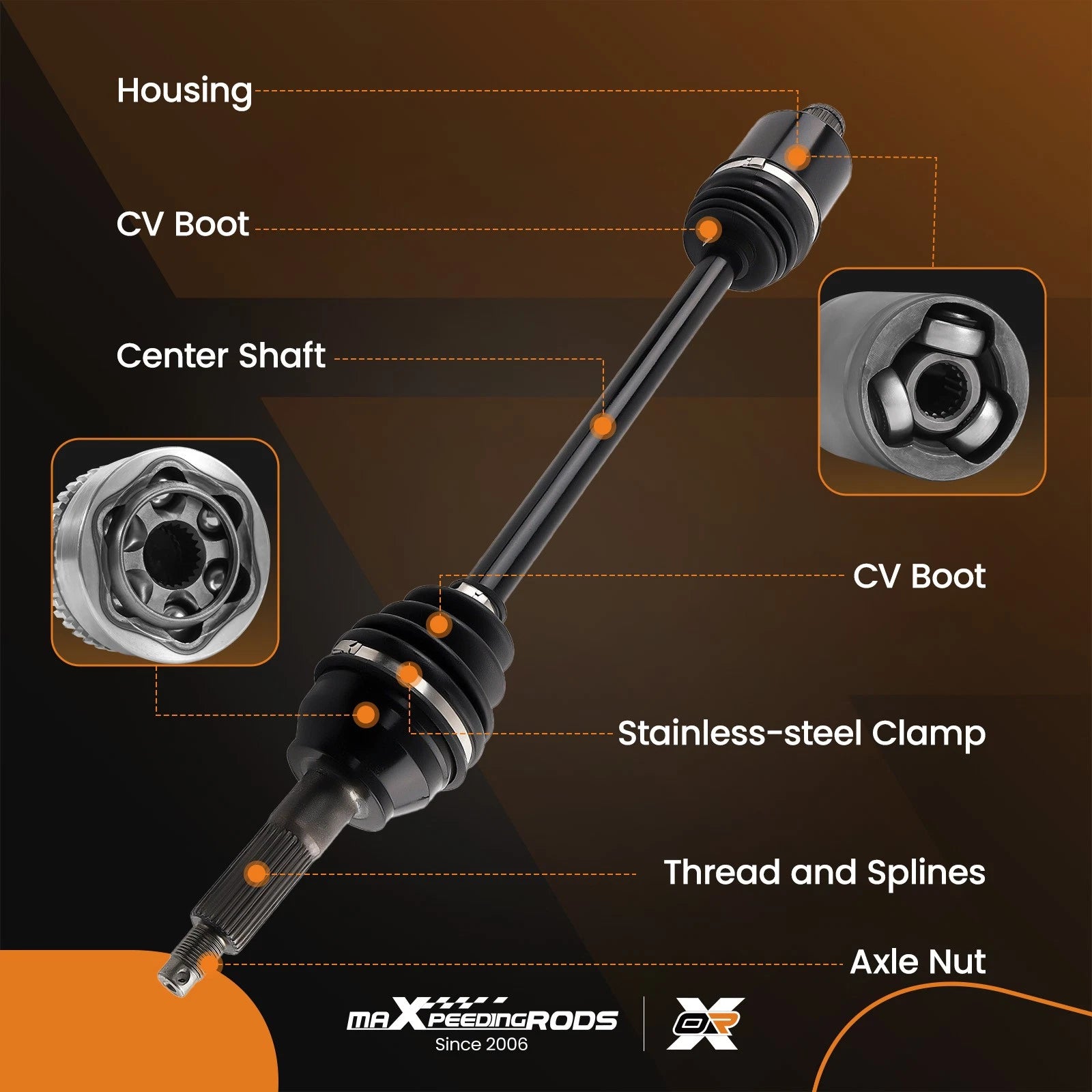 Complete CV Joint Axles Set for Polaris Ranger XP 900 (2013–2017)