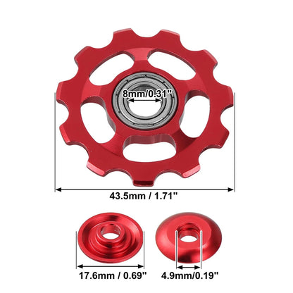 Rear Derailleur Pulley Accessories Sealed Bearing for 11T Bike Gear (Red)