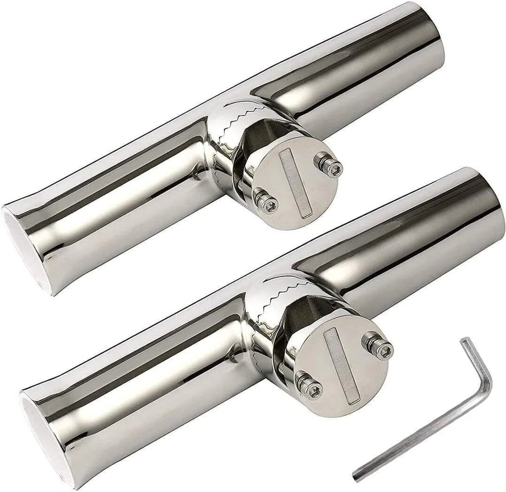 Set of 4 Stainless Steel Fishing Rod Holders for Rails 7/8" to 1"