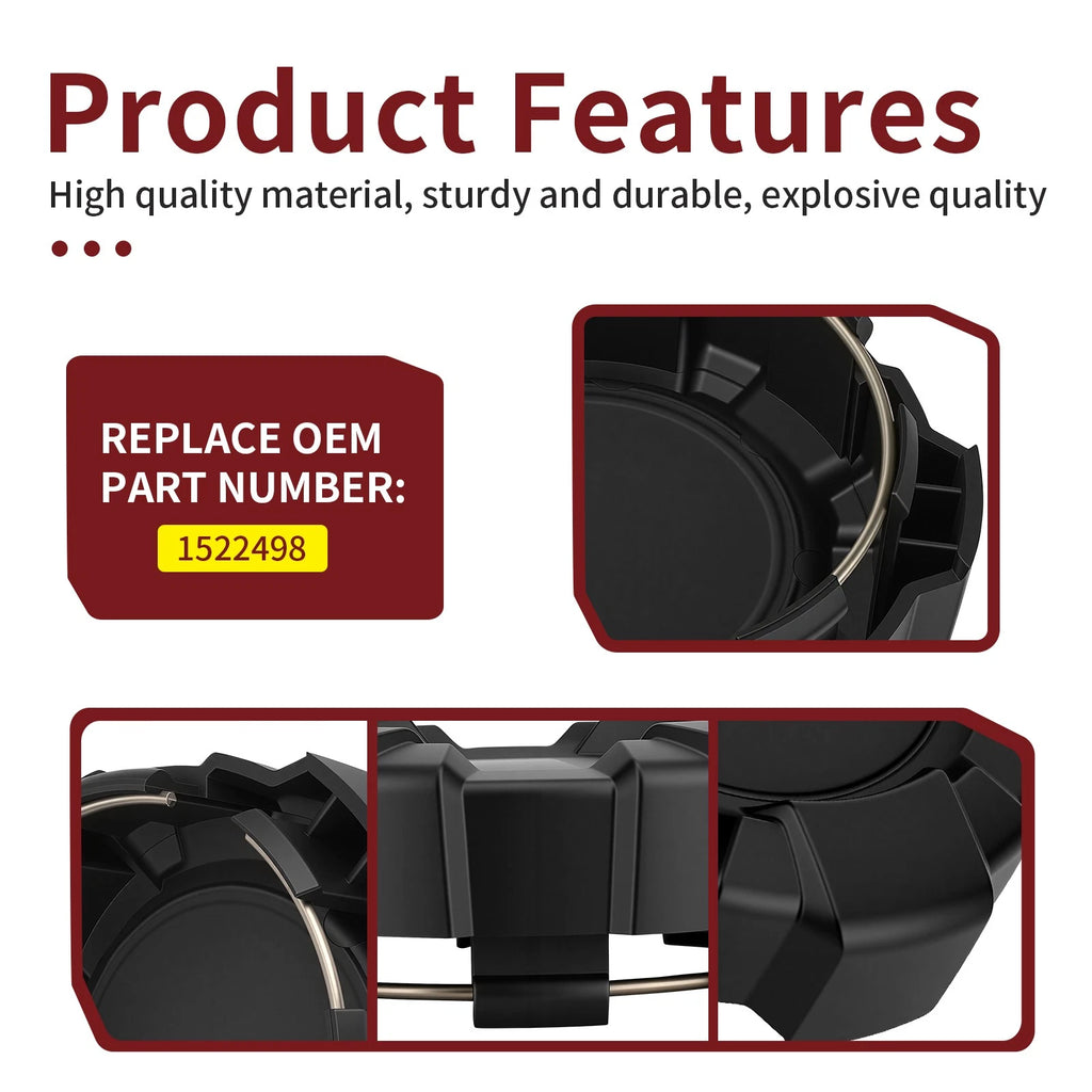 Set of 4 Black Rim Center Caps for Polaris General 1000 (2016–2025) 1522498