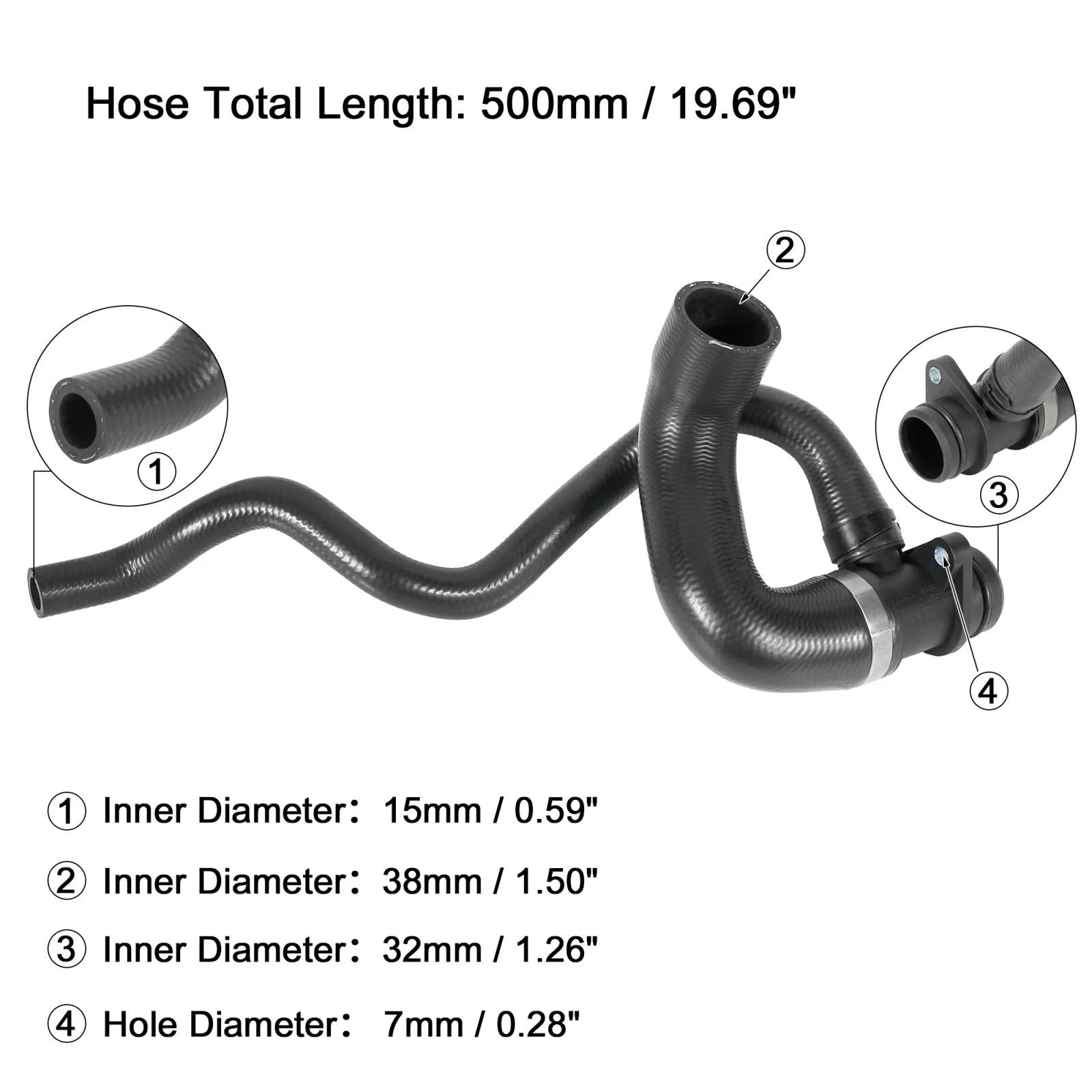 Coolant Water Hose from Expansion Tank Replacement for BMW 3 Series (2006–2019)