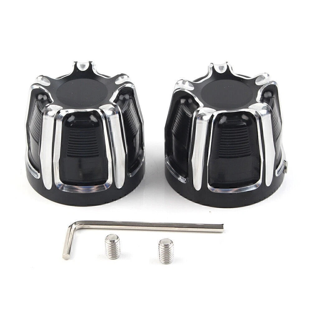 Front Axle Nut Cap Covers for Harley Softail Touring Street Glide Dyna XL (–)