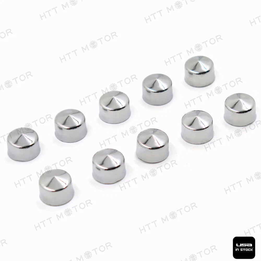 10 Piece Chrome Allen Socket Bolt Cap Dress Kit for Harley