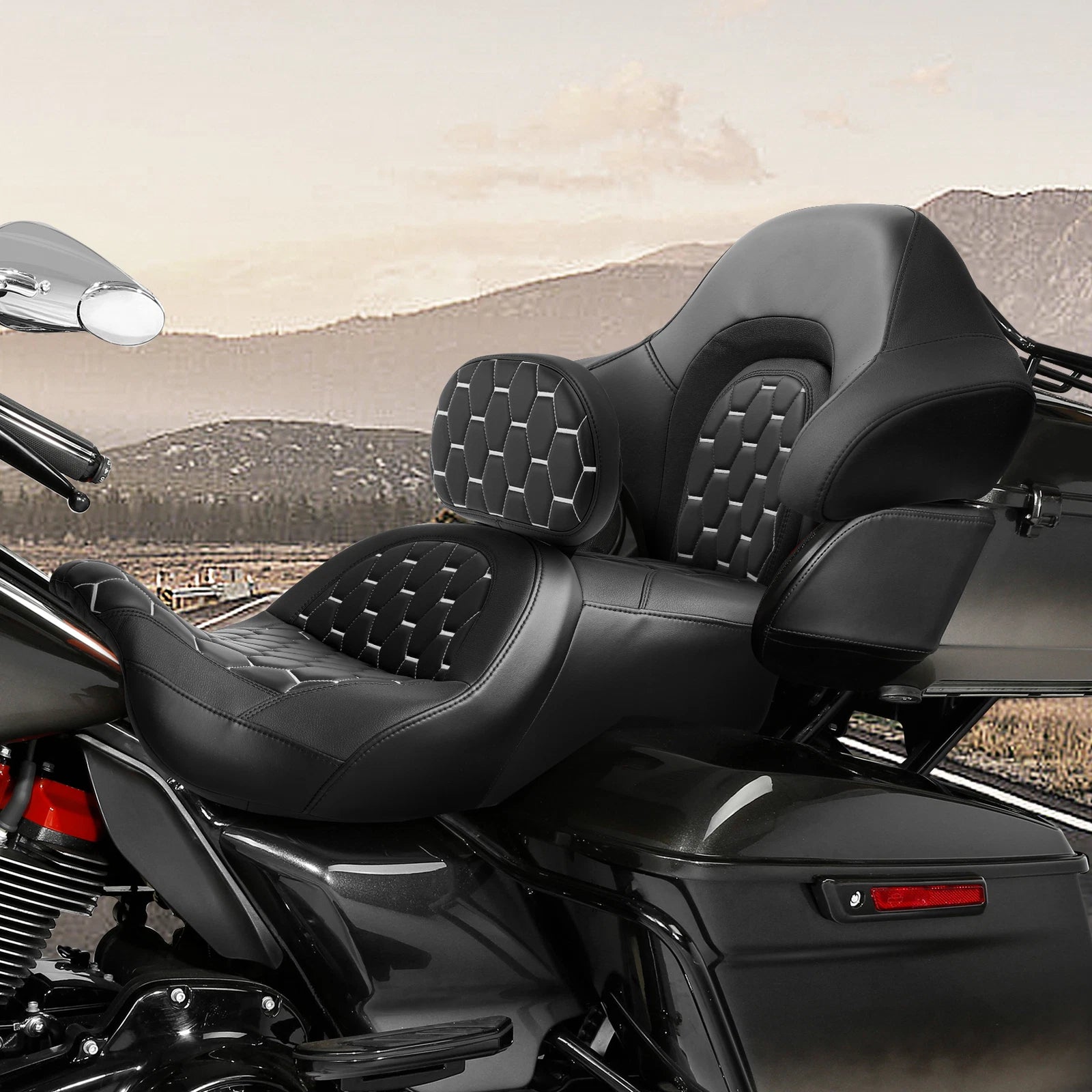 Seat & Backrest Pad for Harley Road Glide (2014–2024)